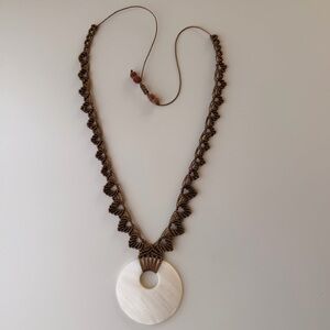 Handmade Macrame Adjustable Shell Necklace